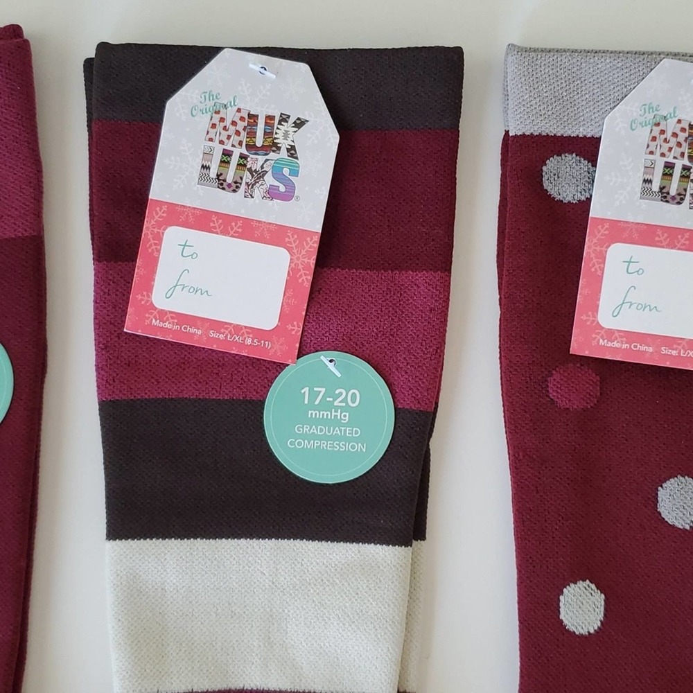 Muk Luks Pack of 4 Graduated Trouser Compression Socks 17-20 mmHg Size L/XL - Picture 2 of 7